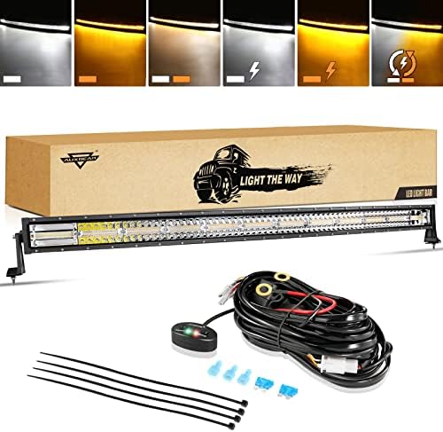 Auxbeam 50" Curved LED Light Bar, 288W Dual-Color 6 Modes Driving Lights by Auxbeam