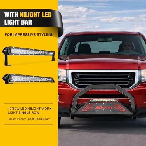 Nilight Bull Bar with Light for 2003-2008 Honda Pilot, 2006-2015 Ridgeline - Image 4