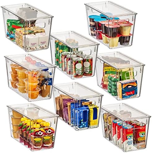 ClearSpace Plastic Storage Bins with Lids for Pantry & Fridge, 8 Pack by ClearSpace