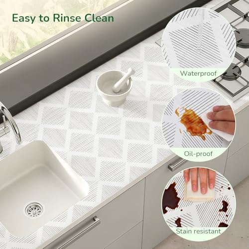 Shelf Drawer Liners for Kitchen Cabinets Non-Adhesive Gray 18In x 30FT - Image 5