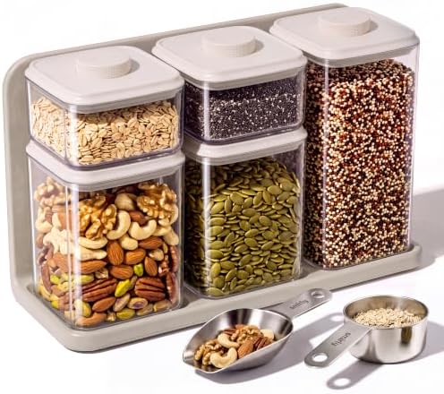 SMIRLY Glass Airtight Food Storage Containers with Pop Lids - White by Smirly