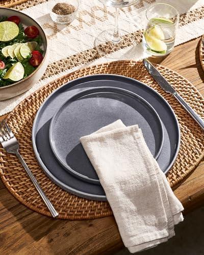 Famiware Annecy 16-Piece Dinnerware Set with Pasta Bowls, Misty Blue - Image 5