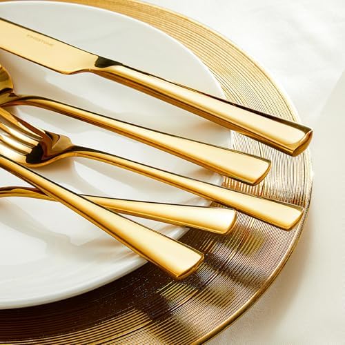 18/10 Flatware set for 8, 40 Piece Gold Stainless Steel Silverware Set - Image 4