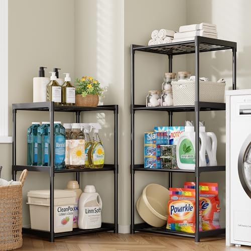 4-Tier Storage Shelves-2 Pack, Shelf with Plastic Connectors, Shelving Rack - Image 2