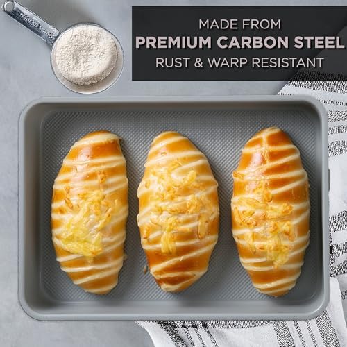 Country Kitchen Nonstick Stackable Bakeware Set - Durable, Easy Release Baking Set, Taupe, 6 Pcs - Image 4