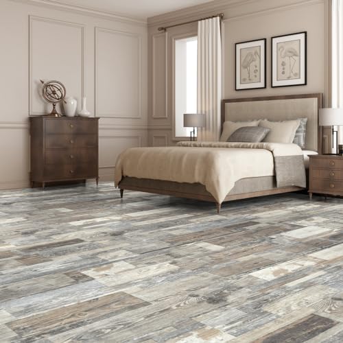 Art3d 36-Pack Wood Texture Peel and Stick Vinyl Flooring Tiles, Aged Wood - Image 2
