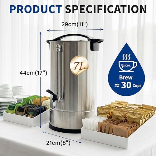 7L (30 Cups) Hot Water Dispenser Urn, Commercial Hot Water Boiler - Image 2