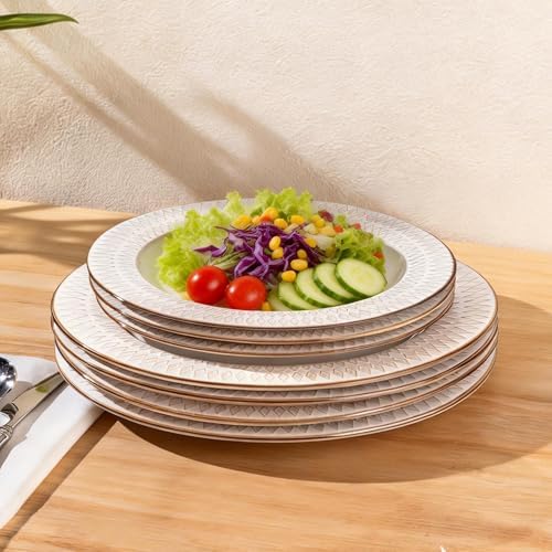 GBHOME Ceramic Dinnerware Sets of 6,18 pcs Plates and Bowls Sets Dishes - Image 4