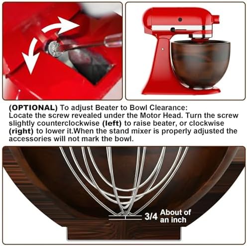 Cofun Premium Wood Mixing Bowl for KitchenAid 4.5-5 Qt Stand Mixers - Image 2