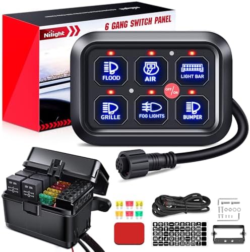 Nilight 6 Gang Switch Panel Relay System Automatic Dimmable by Nilight
