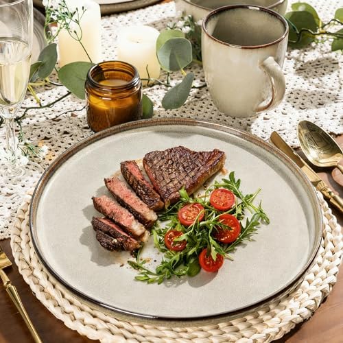 GBHOME Dinnerware Sets for 6, 18 Pieces Ceramic Plates and Bowls Set - Image 5