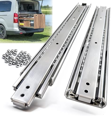 Thickened 200Lbs Heavy Duty Drawer Slides 1 Pair 22 Full Extension Ball Bearing Sliding Rails Kitchen Cabinet RV Runners Shelf Tool Box Tracks Glides (1/2" Thick, 22" L) by VITERLYNX