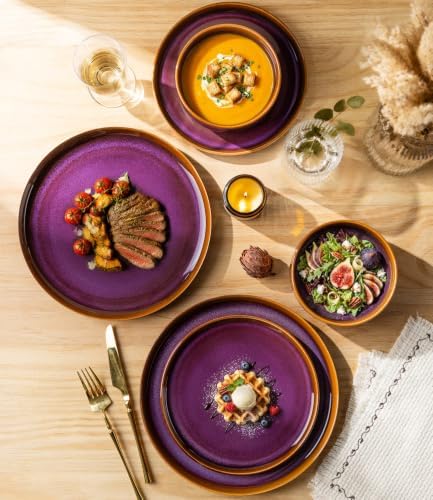 TheTerra Ceramic Dinnerware Set for 8, 24-Piece Plates and Bowls Set - Image 3
