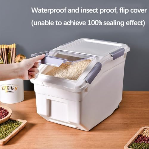 30lb Food Storage Container with Scoop with Handle & Wheels, 2 Pack - Image 5