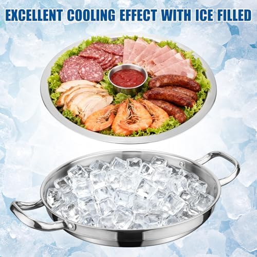 2-Set Shrimp Cocktail Serving Dish with Ice Tray, Cold Chilled Serving Tray - Image 2