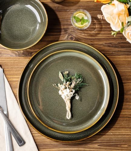 TheTerra Ceramic Dinnerware Set for 6, 18-Piece Plates and Bowls Set - Image 2
