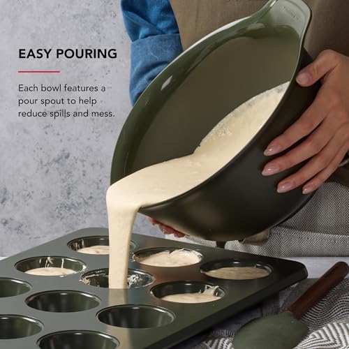 KitchenAid Universal Nesting Plastic Mixing Bowls, Set of 3, 2.5_quart, 3.5 quart, 4.5 quart, Evergreen (Pack of 2) - Image 5