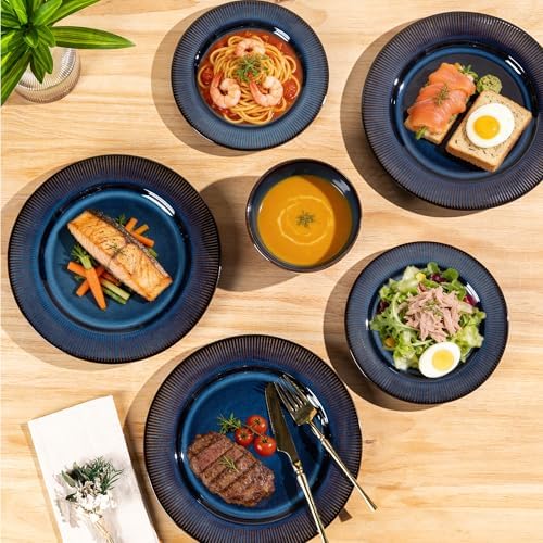 GBHOME Ceramic Dinnerware Sets of 4,12 pcs Plates and Bowls Sets Dishes - Image 4