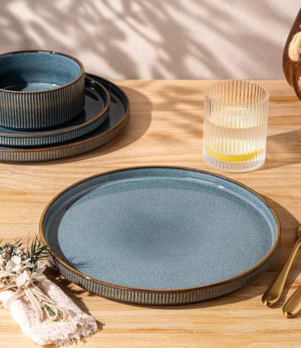 GBHOME Stoneware Dinnerware Sets for 6, 18-Piece Plates and Bowls Set - Image 2