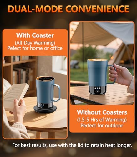 Self-Heating Coffee Mug, 14oz Heated Coffee Mug - Rechargeable Temperature Control Coffee Mug Keep Coffee Hot, Smart Mug Great Gift for Coffee Lovers & Slow Sippers - Image 3