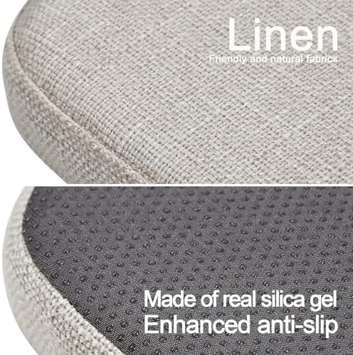 BUYUE Friendly Woven Fabric 14x14 Magnetic Cushions for Metal Chair Set of 4, Enhanced Anti-Slip Seat Pads for Dining Kitchen Café Stackable Chairs (U-Shape, Light Grey, 4 Counts) - Image 5