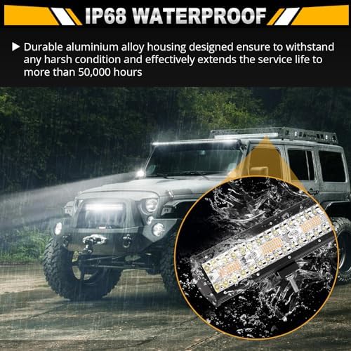 Auxbeam 4" LED Pod Lights & 20" LED Light Bar, Offroad Lighting Kit, 3-Pack - Image 4
