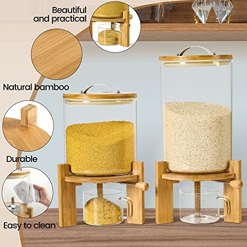 Glass Rice Dispenser, Airtight Rice Storage Container with Measuring Cup - Image 4