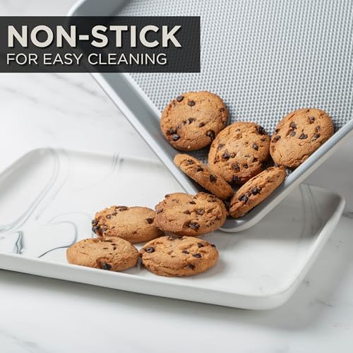 Country Kitchen Nonstick Stackable Bakeware Set - Durable, Easy Release Baking Set, Cream, 6 Pcs - Image 6
