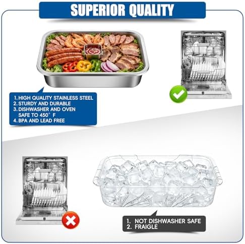 2-Set Chilled Serving Trays with Ice Trays, Shrimp Cocktail Serving Dish - Image 4