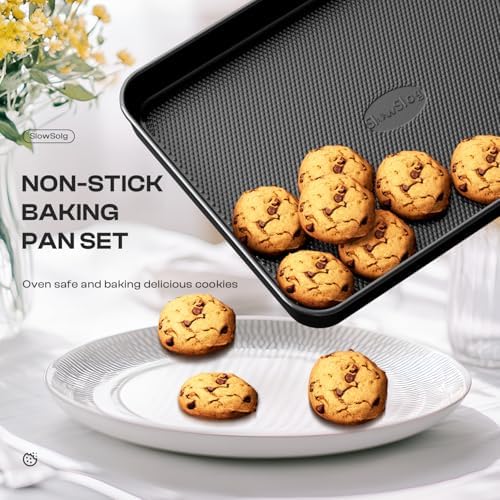 Nonstick Baking Pans Set, 8-Piece Stackable Bakeware Sets, Oven Pan Set - Image 5