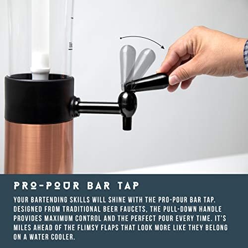 Hammer + Axe Beverage Dispenser – 88 oz Party Drink Dispenser with Ice Tube & Tap| Drink Fountain for Beer, Water, Iced Tea| Mimosa Tower| Margarita Tower| BBQ & Tailgate Essential| Home Bar Accessory - Image 6