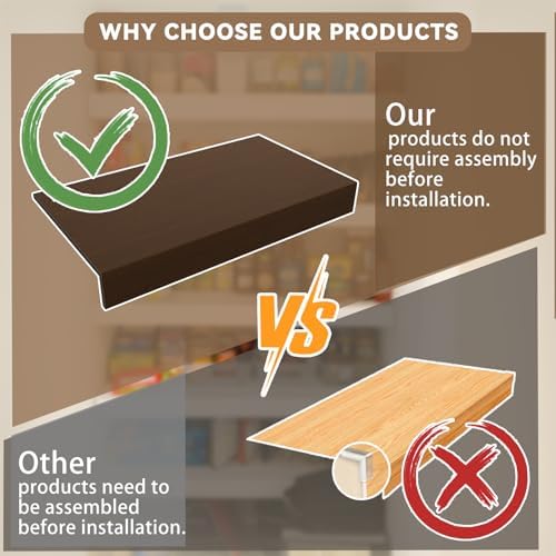 5 Pack 46x16in Wire Shelf Cover for Pantry, Closet, Kitchen – Waterproof Faux Wood-Look Wire Rack Covers for Shelves, Multiple No-Tool Installation - Image 4