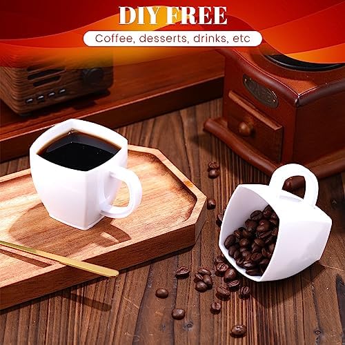 Amyhill 100 Pcs 5 oz Disposable Plastic Tea Cups with Handle, White - Image 4