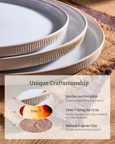 famiware Large Serving Platters Set of 3 Sizes - Oval, Cappuccino White - Image 4