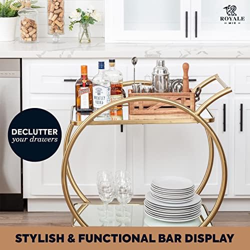 Mixology Bartender Kit with Stand | Home Bar Set with 25 Cocktail Recipes for Drink Mixing | Ideal Bartending Kit for Housewarming Gift | Premium Martini Cocktail Shaker Set with Bar Tools Accessories - Image 6