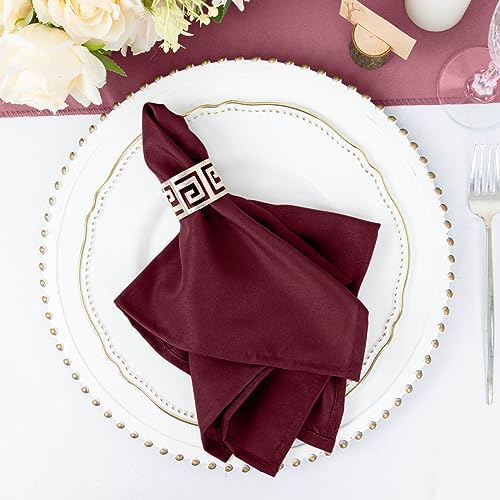 10 pcs 17-Inch Burgundy Polyester Table Napkins Reusable Washable Wedding Party Dinner Linens Tableware Supplies - Image 7