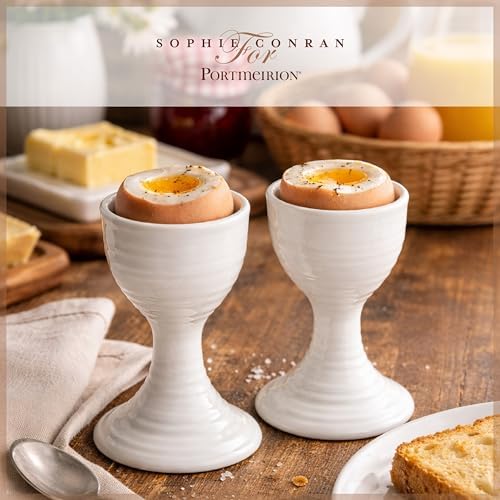 Portmeirion Sophie Conran Egg Cups - Set of 2, Fine Porcelain Breakfast Egg Holders for Soft & Hard Boiled Eggs - 3.5 Inch Serveware, Durable, Dishwasher & Microwave Safe - Image 2