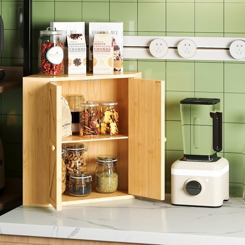 Trironsun Corner Bread Box for Kitchen Counter Double Layer Bamboo Bread Storage Container Large Capacity Bread Storage Bin Farmhouse Breadbox Organizer (Bamboo Natural) - Image 7