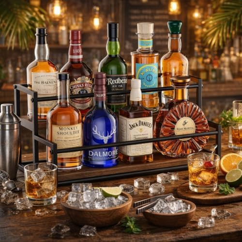 THYGIFTREE 2 Tier Liquor Bottle Display Shelf - Image 5