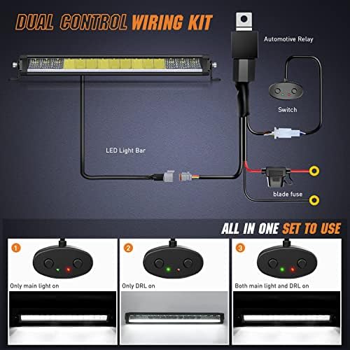 Nilight Pro Series 19.5 Inch Single Row Slim LED Light Bar with DRL - Image 5