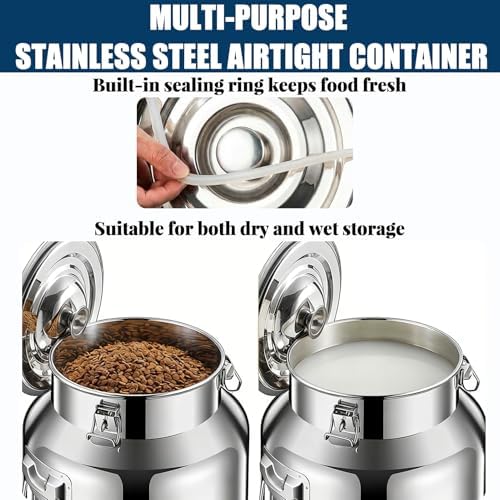 25 Lbs Stainless Steel Dog Food Storage Container with Scoop - Image 5