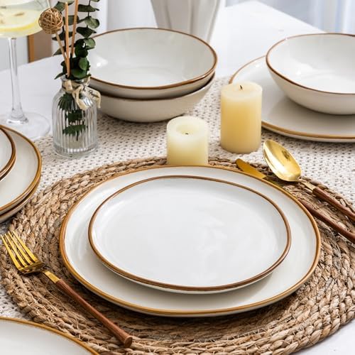 AmorArc Ceramic Dinnerware Sets for 6, 18Pcs Plates and Bowls Sets Dishes - Image 5