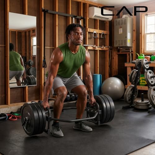 CAP Olympic Trap & Shrug Bar with Elevated Grip, 500-Lb Capacity - Image 6