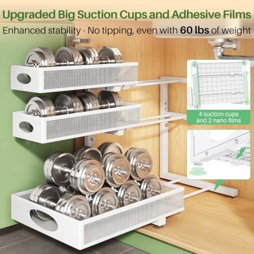 Kitstorack Under Sink Organizer 3-Tier Slide Out Drawer for Bathroom 1-Pack - Image 6