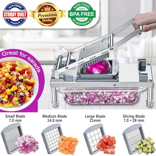 Vegetable Chopper Veggie Cutter Onion Food Potato Dicer with Container - Image 3