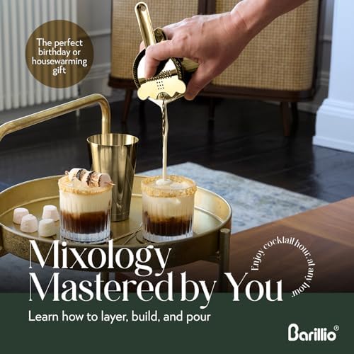 Barillio Bar Tool Set Pro Edition - Gold Stainless-Steel Cocktail Shaker Set - Mixology Bartender Kit w/Boston Shaker, Drink Mixer & Muddler for Cocktails - Home Bar Accessories - 32-Pc Bar kit - Image 3
