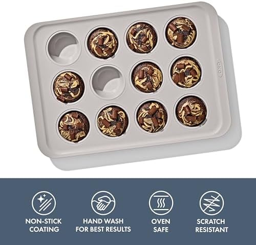 OXO Good Grips Non-Stick Pro Ceramic Coated Metal Bakeware, 12 Cup Muffin - Image 2