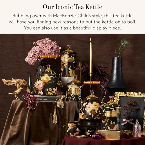 MACKENZIE-CHILDS Tea Kettle, 2 Quarts, Wild Rose Brown - Image 2