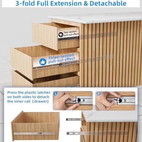 SHUHANG 5 Pairs Full Extension Drawer Slides 10 12 14 16 18 20 22 24 Inch 100lb Load Capacity Side Mount Ball Bearing Glides Runners Rails Cabinet Dresser Wardrobe Kitchen Trash (24 Inch,5 Pairs) - Image 3