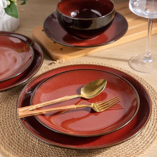 LeRatio Ceramic Dinnerware Sets for 8,24Pcs Porcelain Plates and Bowls Set - Image 4